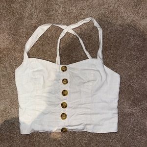 Button down tank top. Barely worn. Adjustable straps